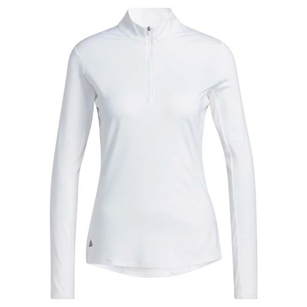 ADIDAS Ladies UPF50 Solid Long Sleeve Polo Shirt White 3 ADIDAS Ladies UPF50 Solid Long Sleeve Polo Shirt White