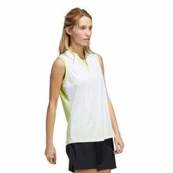 ADIDAS Ladies Gradient Sleeveless Polo Shirt Pulse Lime -Cheap Footwear Store P HA3472ADIDASSHIRTPULSELIMELADIES 3 L