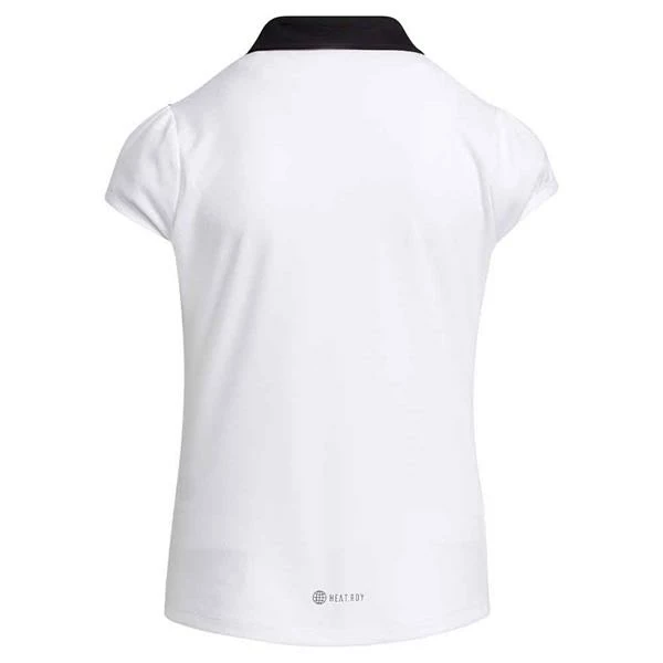 ADIDAS Junior - Girls Primeblue Heat.Rdy Polo Shirt Black 4 ADIDAS Junior - Girls Primeblue Heat.Rdy Polo Shirt Black - Image 2