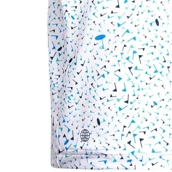 ADIDAS Junior - Boys Flag Print Polo Shirt Blue Rush 6 ADIDAS Junior - Boys Flag Print Polo Shirt Blue Rush - Image 4