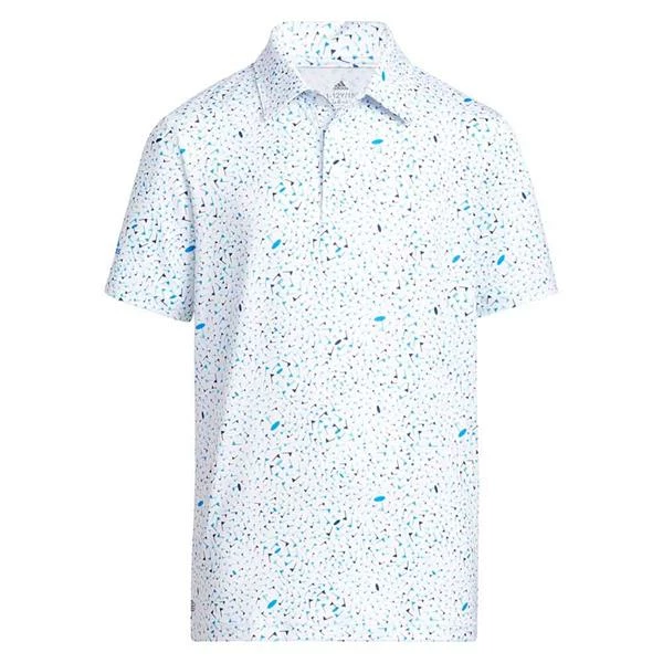 ADIDAS Junior - Boys Flag Print Polo Shirt Blue Rush 3 ADIDAS Junior - Boys Flag Print Polo Shirt Blue Rush