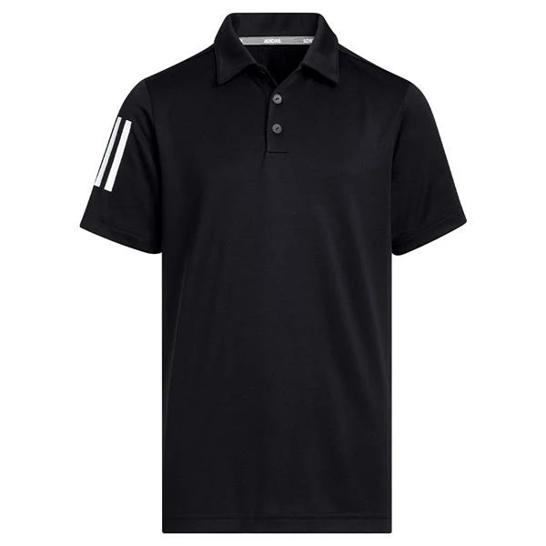 ADIDAS Junior - Boys 3-Stripe Polo Shirt Black 3 ADIDAS Junior - Boys 3-Stripe Polo Shirt Black
