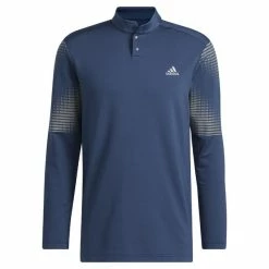 ADIDAS Gents Statement Cold.Rdy Long Sleeve Polo Shirt Crew Navy