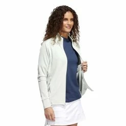 ADIDAS Ladies Textured Full Zip Jacket Linen Green -Cheap Footwear Store P HI1752ADIDASJACKETLINENGREENLADIES 3 L