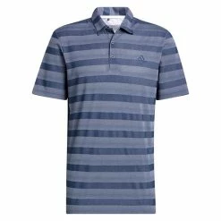 ADIDAS Gents 2-Colour Stripe Primegreen Polo Shirt Crew Navy - White