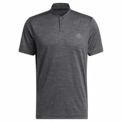 ADIDAS Gents Textured Stripe Polo Shirt Black - Grey Five