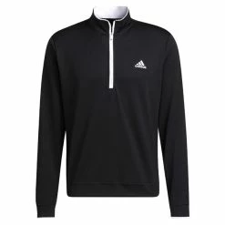 ADIDAS Gents Primegreen ¼ Zip Sweatshirt Black - White