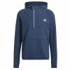 ADIDAS Gents ¼ Zip Fleece Parka With Hood Crew Navy