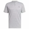 ADIDAS Gents Textured Stripe Polo Shirt Grey Three - White