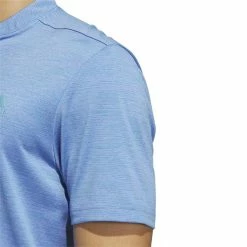 ADIDAS Gents Textured Stripe Polo Shirt Blue Fusion - Preloved Blue -Cheap Footwear Store P HR9071ADIDASSHIRTBLUEFUSIONGENTS 4 L