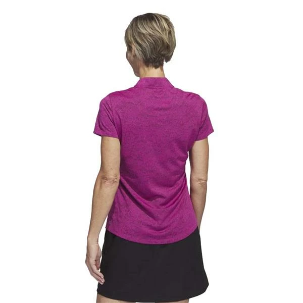 ADIDAS Ladies Jacquard Polo Shirt Lucid Fuchsia 5 ADIDAS Ladies Jacquard Polo Shirt Lucid Fuchsia - Image 3