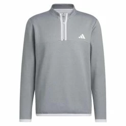 ADIDAS Gents Microdot ¼ Zip Pullover White - Grey Three