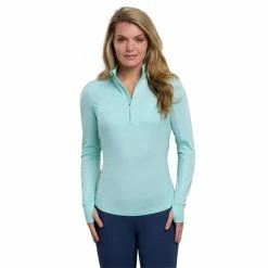Zero Restriction Ladies Renae Zip Mock Caicos