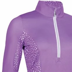 Glenmuir Ladies Carina Zip Neck Shaped Panel Performance Midlayer Amehtyst - White - Animal Print -Cheap Footwear Store P LF2625GLENMUIRMIDLAYERAMETHYSTWHITEANIMALLADIES 1 L