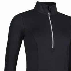 Glenmuir Ladies Carina Zip Neck Shaped Panel Performance Midlayer Black -Cheap Footwear Store P LF2625GLENMUIRMIDLAYERBLACKLADIES 1 L