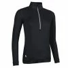 Glenmuir Ladies Carina Zip Neck Shaped Panel Performance Midlayer Black -Cheap Footwear Store P LF2625GLENMUIRMIDLAYERBLACKLADIES L