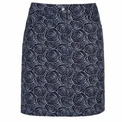 Glenmuir Ladies Alma Lightweight Stretch Performance Skort Navy - Rose Print