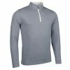 Glenmuir Gents Wick Zip Neck Lightweight Performance Midlayer Light Grey - Marl White