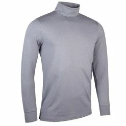 Glenmuir Gents Kelso Long Sleeve Roll Collar Shirt Light Grey Marl
