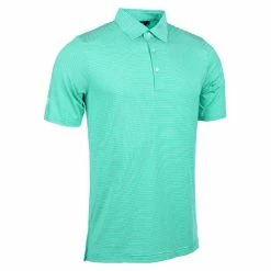 Glenmuir Gents Torrance Micro Stripe Performance Polo Shirt Marine Green - White