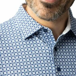 Glenmuir Gents All Over Micro G Print Performance Polo Shirt White - Navy - Tahiti -Cheap Footwear Store P MSP7626GLENMUIRSHIRTWHITENAVYTAHITIGENTS 2 L