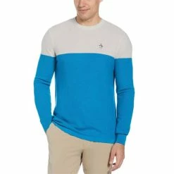 Original Penguin Gents Merino Cotton Sweater Pearl Blue