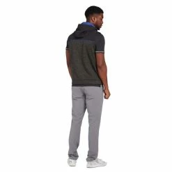 Original Penguin Gents Mixed Fleece Hoodie Vest Dark Caviar Heather (011) -Cheap Footwear Store P OGKSD057ORIGINALPENGUINHOODIEVEST011CAVIARGENTS 4 L