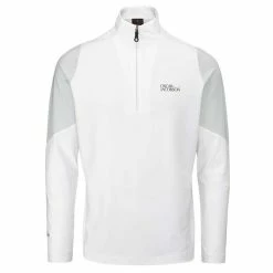 Oscar Jacobson Gents Lodstock Tour Mid Layer White - Lunar Grey