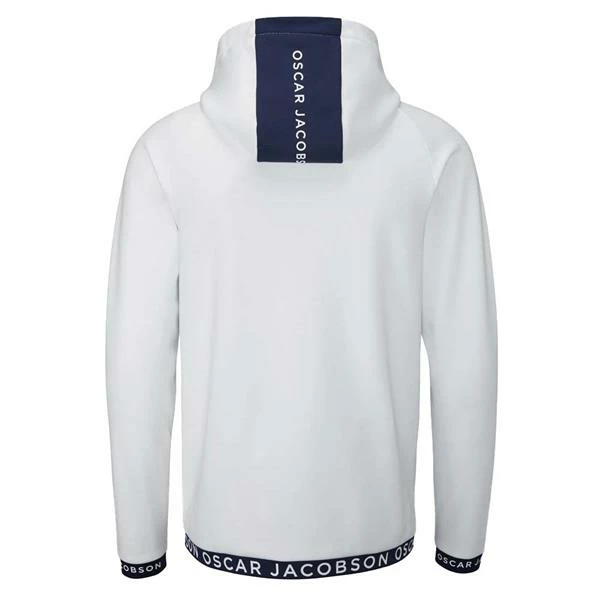 Oscar Jacobson Gents Travis Full Zip Hoodie White - Navy 4 Oscar Jacobson Gents Travis Full Zip Hoodie White - Navy - Image 2