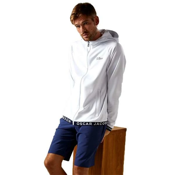 Oscar Jacobson Gents Travis Full Zip Hoodie White - Navy 5 Oscar Jacobson Gents Travis Full Zip Hoodie White - Navy - Image 3