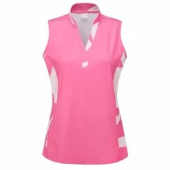 Ping Ladies Bardot Sleeveless Polo Shirt Flamingo Multi