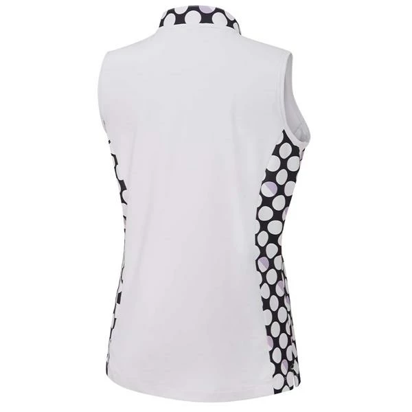 Ping Ladies Bardot Sleeveless Polo Shirt White - Black Multi 4 Ping Ladies Bardot Sleeveless Polo Shirt White - Black Multi - Image 2
