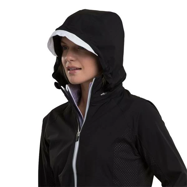 Zero Restriction Ladies Olivia Hooded Waterproof Jacket Black - Metallic Silver 7 Zero Restriction Ladies Olivia Hooded Waterproof Jacket Black - Metallic Silver - Image 5