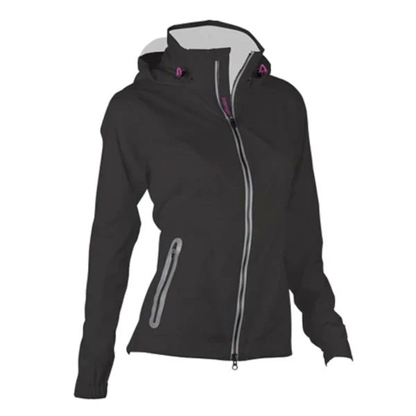 Zero Restriction Ladies Olivia Hooded Waterproof Jacket Black - Metallic Silver 5 Zero Restriction Ladies Olivia Hooded Waterproof Jacket Black - Metallic Silver - Image 3