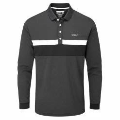 Stuburt Gents Motion Long Sleeve Polo Shirt Onyx