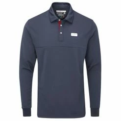 Stuburt Gents Sport Tech Long Sleeve Polo Shirt French Navy