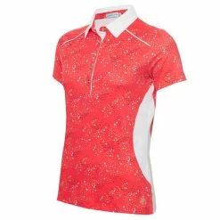 Green Lamb Ladies Ember Printed Panels Polo Shirt Diamonds