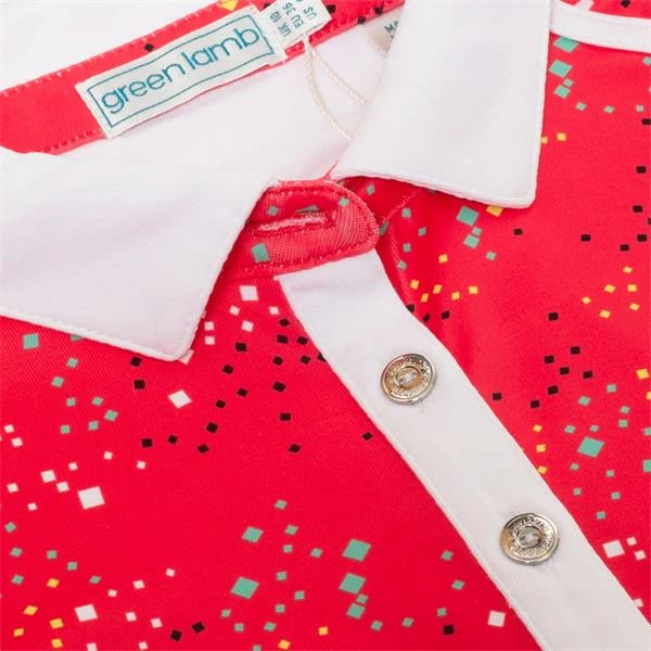 Green Lamb Ladies Ember Printed Panels Polo Shirt Diamonds 5 Green Lamb Ladies Ember Printed Panels Polo Shirt Diamonds - Image 3