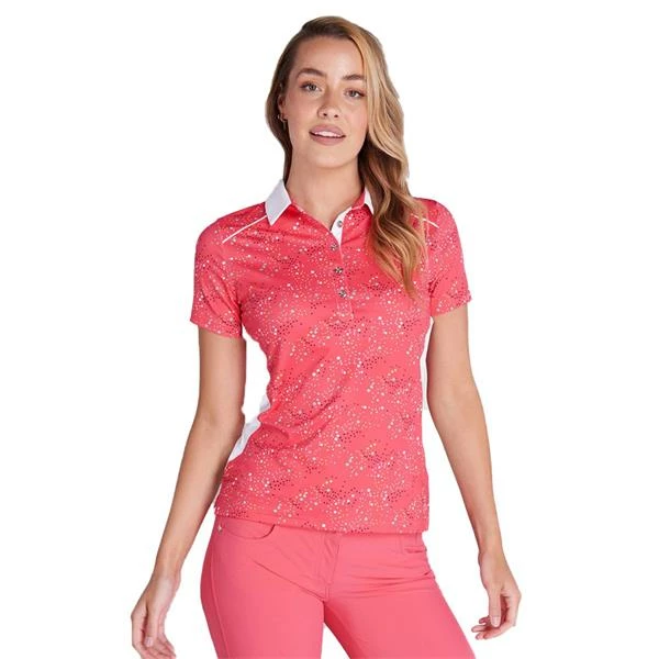 Green Lamb Ladies Ember Printed Panels Polo Shirt Diamonds 8 Green Lamb Ladies Ember Printed Panels Polo Shirt Diamonds - Image 6