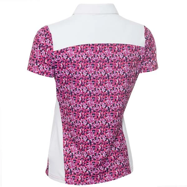 Green Lamb Ladies Ember Printed Panels Polo Shirt Petal 4 Green Lamb Ladies Ember Printed Panels Polo Shirt Petal - Image 2