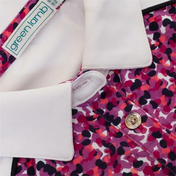 Green Lamb Ladies Ember Printed Panels Polo Shirt Petal 5 Green Lamb Ladies Ember Printed Panels Polo Shirt Petal - Image 3