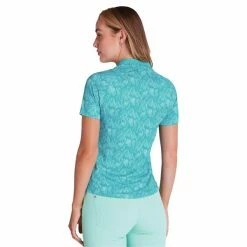 Green Lamb Emily Raglan Sleeve Print Polo Shirt White - Palm -Cheap Footwear Store P SG21864GREENLAMBSHIRTWHITEPALMLADIES 1 L