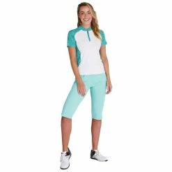 Green Lamb Emily Raglan Sleeve Print Polo Shirt White - Palm -Cheap Footwear Store P SG21864GREENLAMBSHIRTWHITEPALMLADIES 2 L