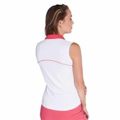 Green Lamb Ladies Enid Print Sleeveless Polo Shirt Triangle -Cheap Footwear Store P SG21866GREENLAMBSHIRTTRIANGLELADIES 1 L