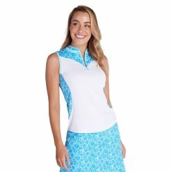 Green Lamb Ladies Erin Sleeveless Zip Neck Polo Shirt Botanical -Cheap Footwear Store P SG21868GREENLAMBSHIRTBOTANICALLADIES L