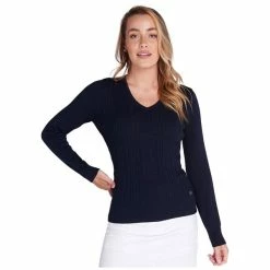 Green Lamb Ladies Gillian Slim Fit V-Neck Cable Sweater Navy 12 Green Lamb Ladies Gillian Slim Fit V-Neck Cable Sweater Navy -Cheap Footwear Store P SG21872GREENLAMBSWEATERNAVYLADIES L