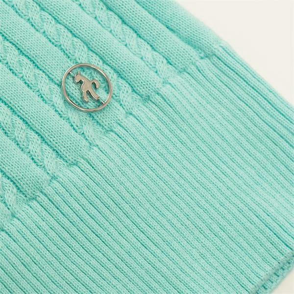 Green Lamb Ladies Gillian Slim Fit V-Neck Cable Sweater Opal 6 Green Lamb Ladies Gillian Slim Fit V-Neck Cable Sweater Opal - Image 4