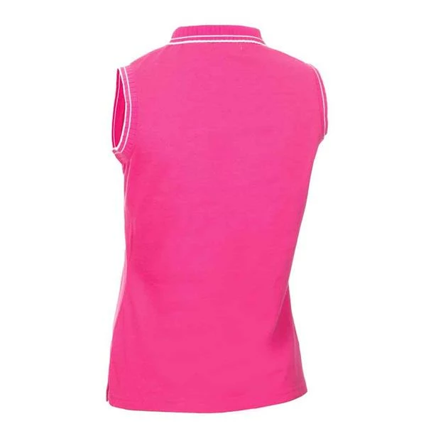 Green Lamb Ladies Kathleen Sleeveless Club Polo Shirt Magenta 4 Green Lamb Ladies Kathleen Sleeveless Club Polo Shirt Magenta - Image 2