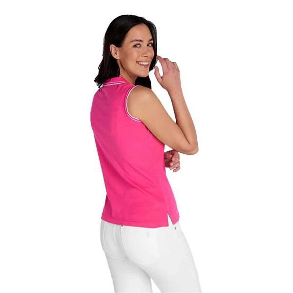 Green Lamb Ladies Kathleen Sleeveless Club Polo Shirt Magenta 6 Green Lamb Ladies Kathleen Sleeveless Club Polo Shirt Magenta - Image 4
