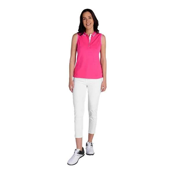 Green Lamb Ladies Kathleen Sleeveless Club Polo Shirt Magenta 7 Green Lamb Ladies Kathleen Sleeveless Club Polo Shirt Magenta - Image 5